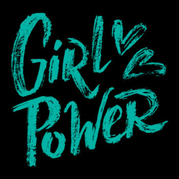 Girl Power Teal - Unisex Premium Cotton T-Shirt Design