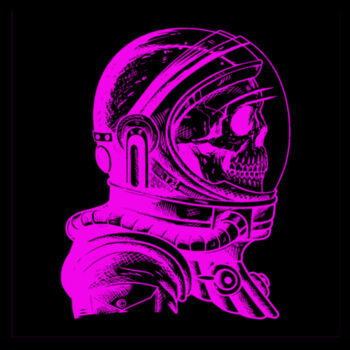 Skeleton Astronaut Pink - Unisex Premium Cotton T-Shirt Design