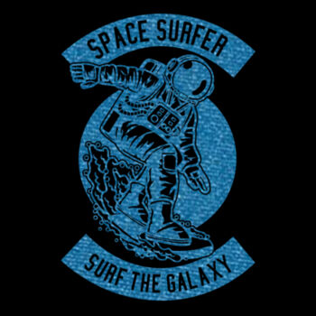 Space Surfer Blue - Women's Premium Cotton T-Shirt Design