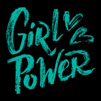 Girl Power Teal - Women's Premium Cotton T-Shirt Design